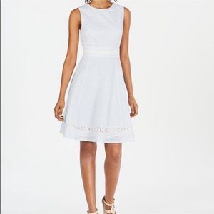 Calvin Klein, blue & white eyelet seersucker A line dress size 12